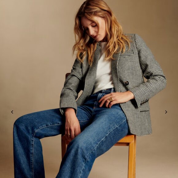 Sezane Jackets & Blazers - NWT Sezane Christie Jacket Black and white houndstooth, size 2